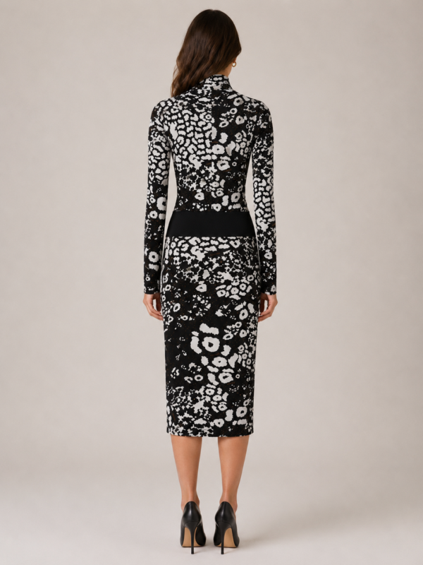 Haljina – Patrizia Pepe Black/White Pattern Midi Dress