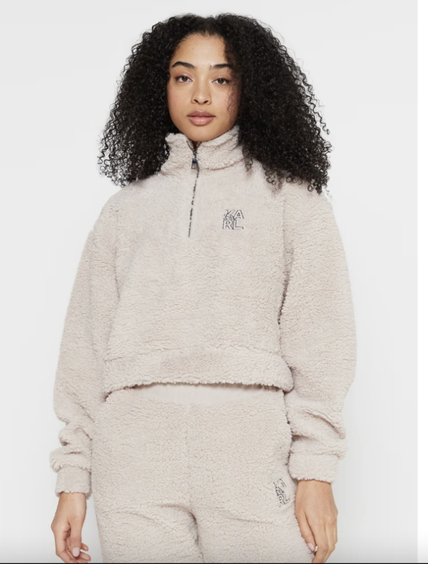 Duks – Karl Lagerfeld Teddy Half-Zip Sweatshirt
