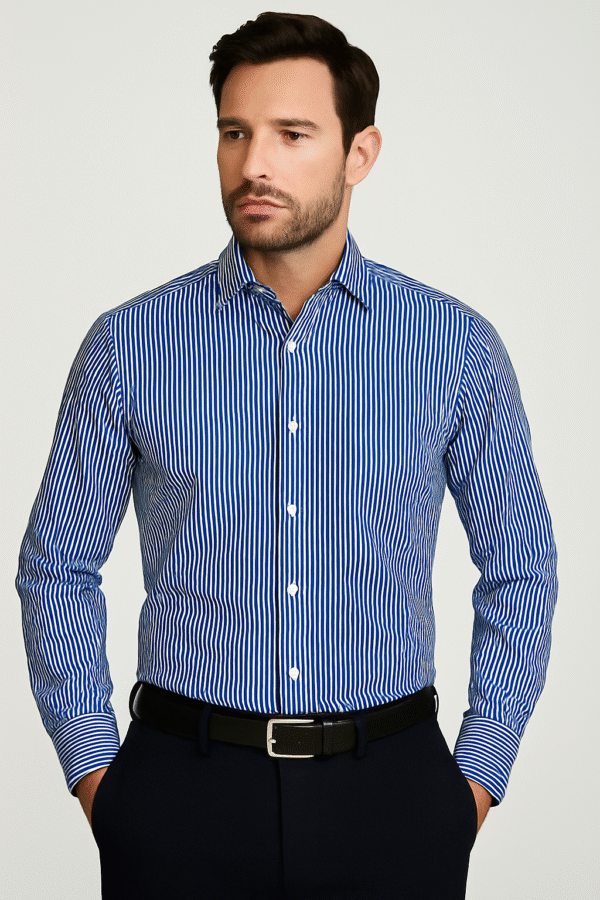 1343_model_bri_1_S,Mx2,Lx2,XL_2990_70%pamuk,27%poliester,3%elastin (1) Košulja – Briva – tamno plava sa belim prugama