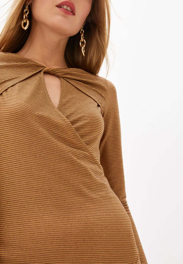 Haljina – Patrizia Pepe Elegant Drape Caramel