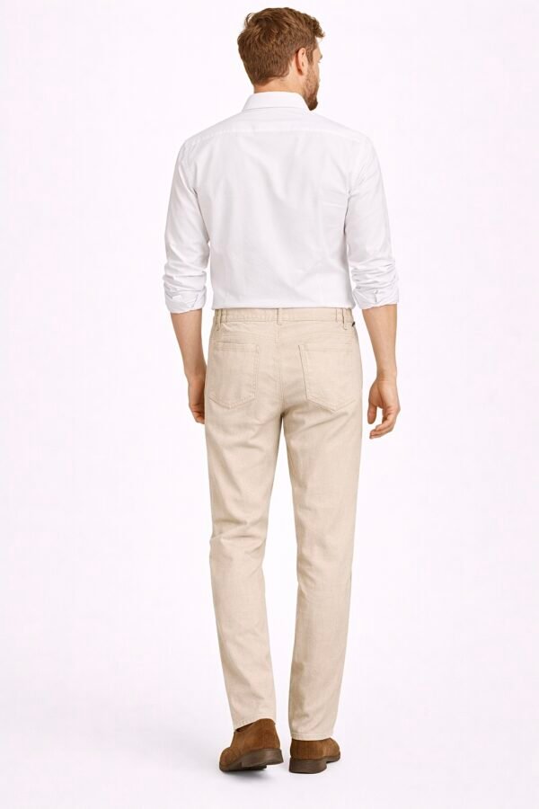 1436_AVASAR_42,44x2,46x2,48x2,50_3590_50%LAN,47%PAMUK,3%LIKRA (2) Pantalone – Avasar – Svetlo bež diskretno karo