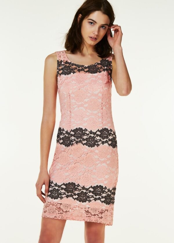 Haljina – Liu Jo Pink Lace Contrast Floral