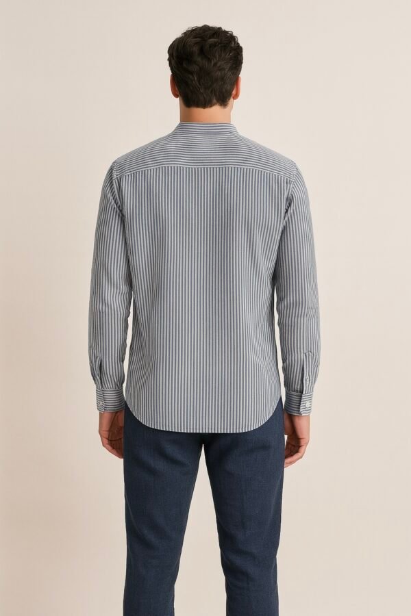 1461_back_model_pur košulja - Puro Lino prugasta