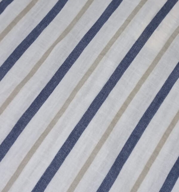 1468_pattern_pur Košulja - Puro Lino svetlo bela sa plavo-bež prugama