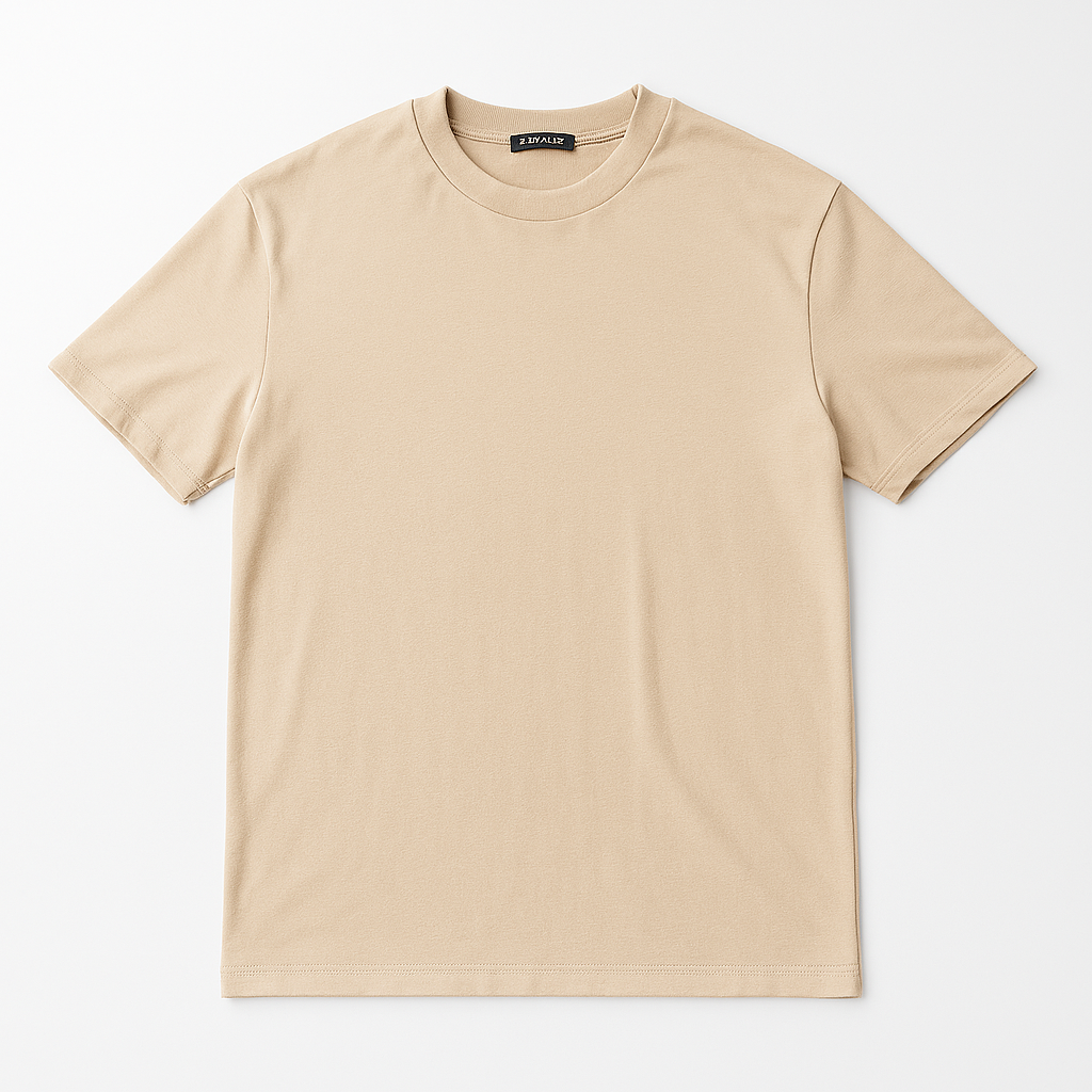 1478_front_mms_skini etiketu Majica-MM Studio Basic Beige