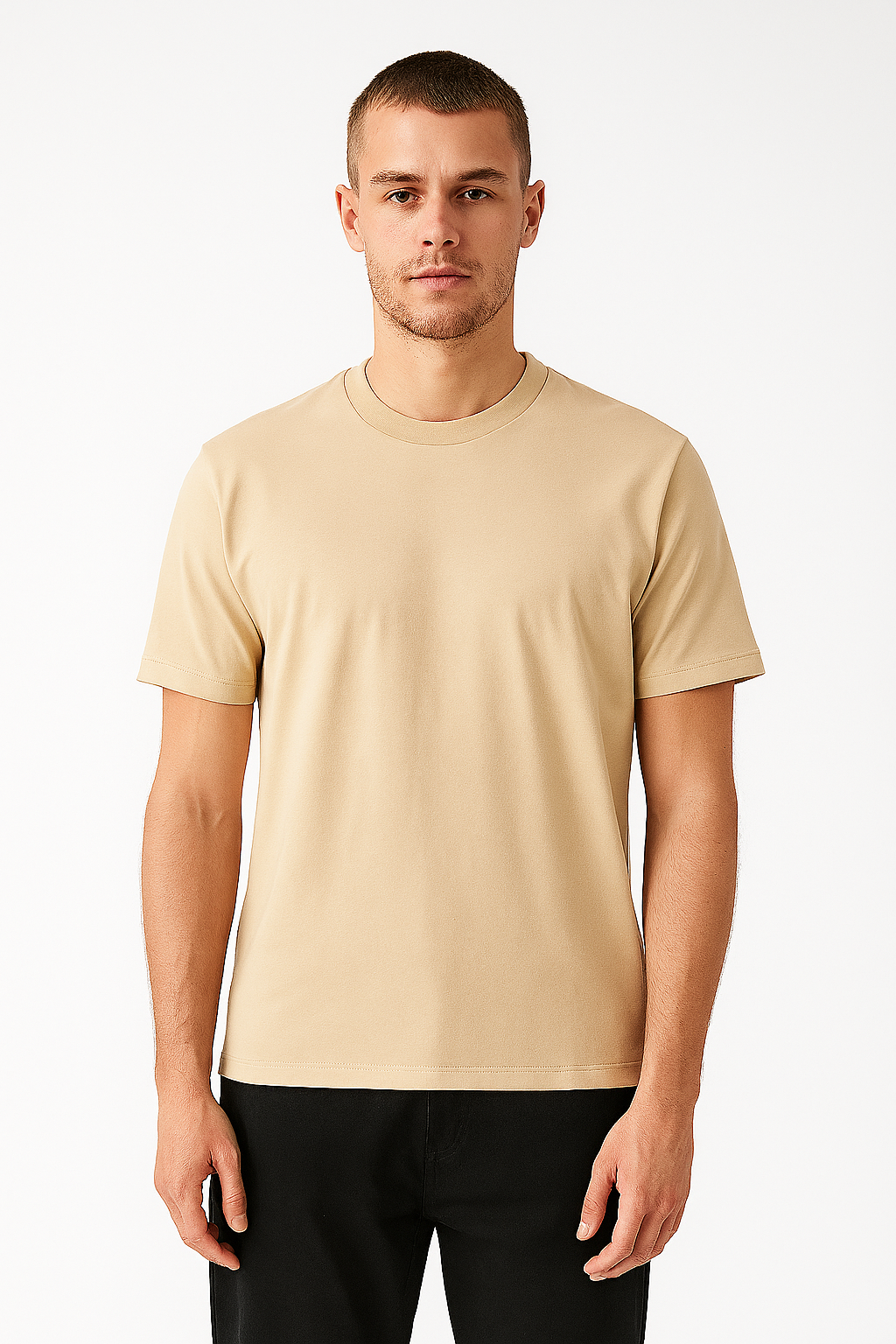 1478_front_model_mms_ Majica-MM Studio Basic Beige