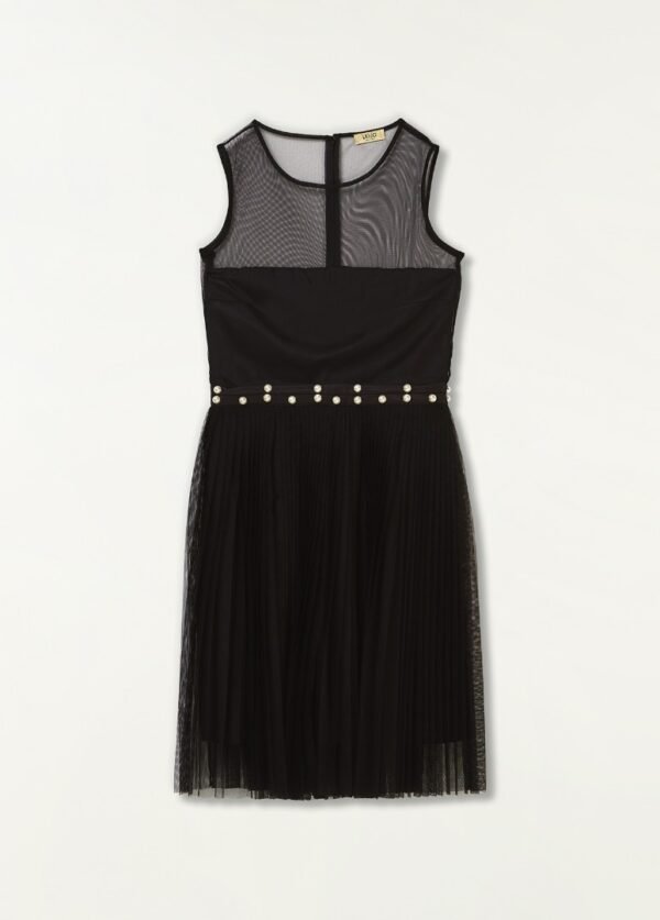 Haljina – Liu Jo Black Mesh & Pleated Midi