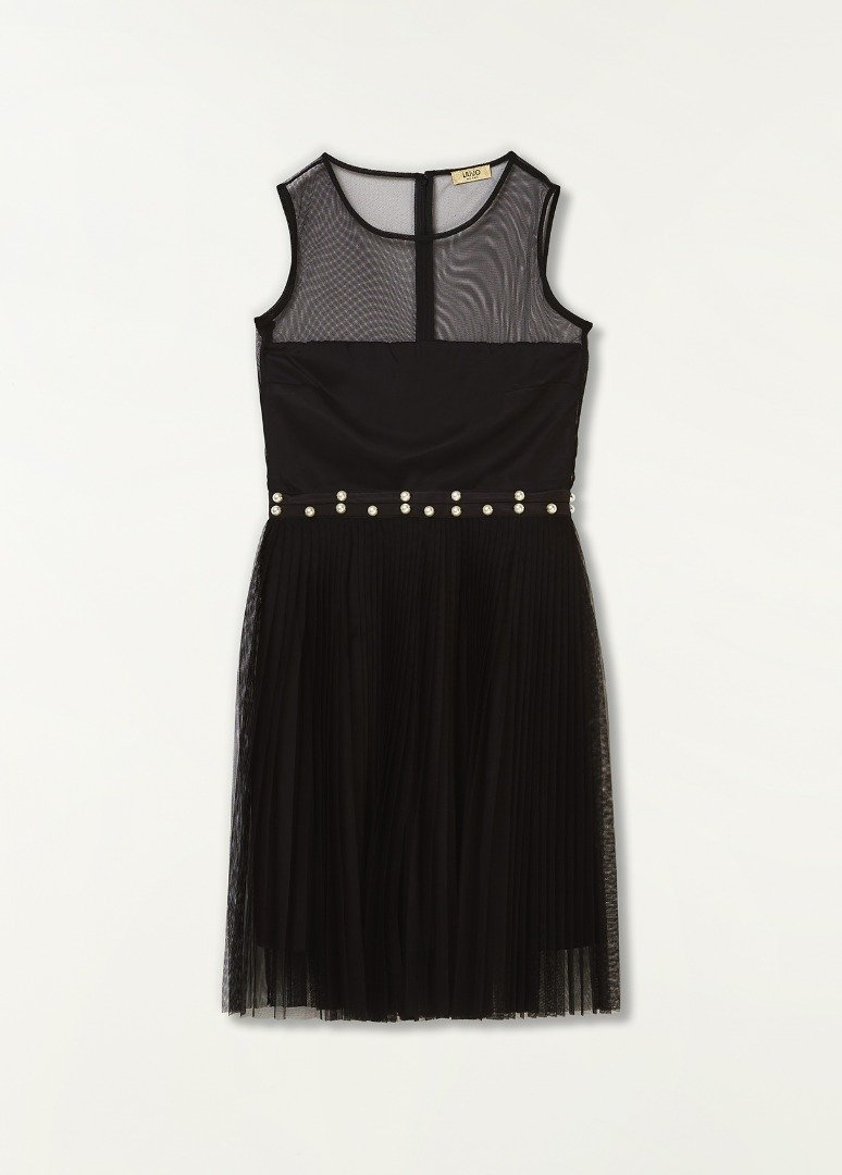 Haljina – Liu Jo Black Mesh & Pleated Midi