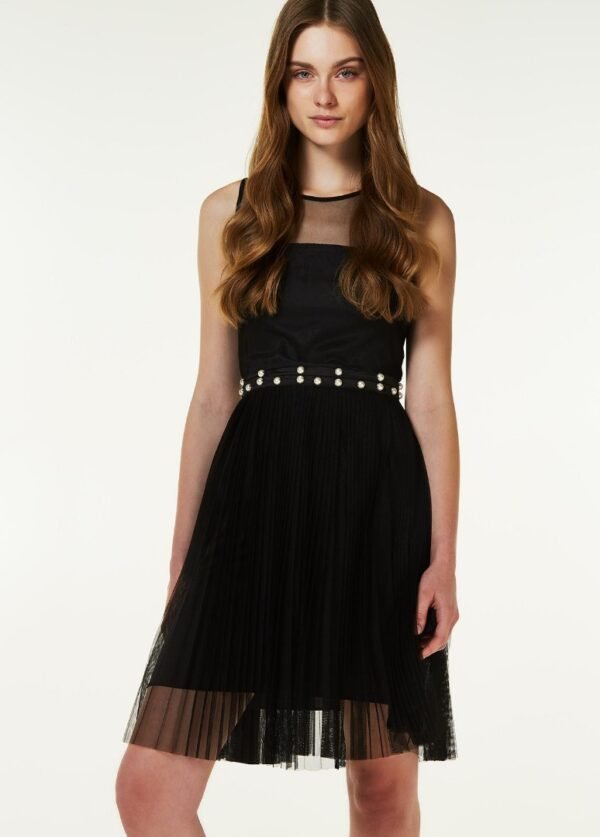 Haljina – Liu Jo Black Mesh & Pleated Midi