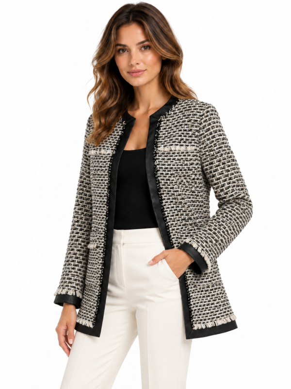 199 (1) Kaput – Liu Jo Black & White Tweed Coat