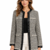 199 (3) Kaput – Liu Jo Black & White Tweed Coat