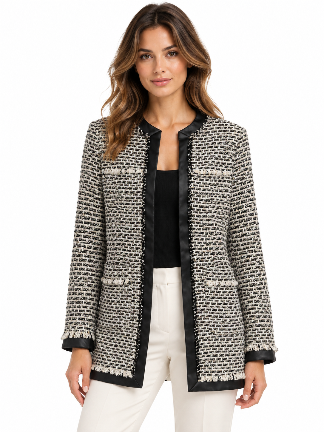 Kaput – Liu Jo Black & White Tweed Coat