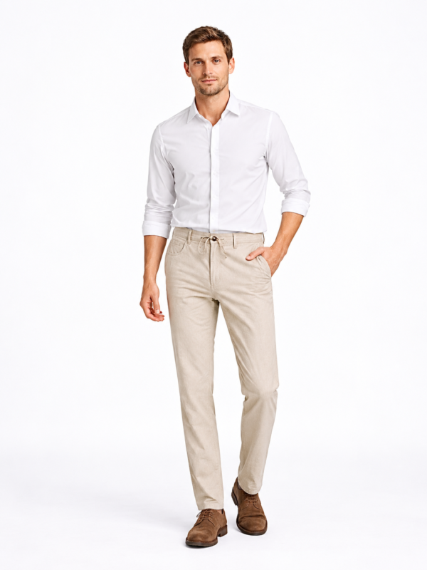 Pantalone – Avasar – Svetlo bež diskretno karo