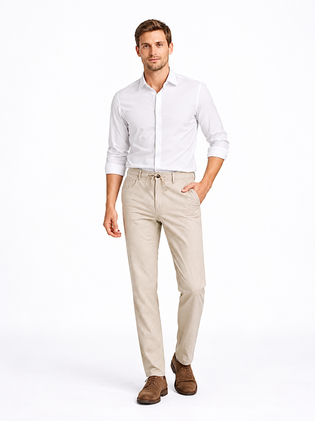 Pantalone – Avasar – Svetlo bež diskretno karo