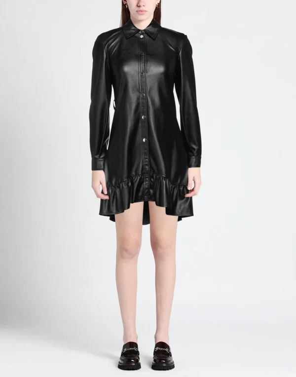 Haljina – Pinko Black Eco Leather Shirt Dress
