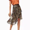 Suknja – PINKO – Asimetrična plisirana suknja sa metalik printom