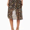 Suknja – PINKO – Asimetrična plisirana suknja sa metalik printom