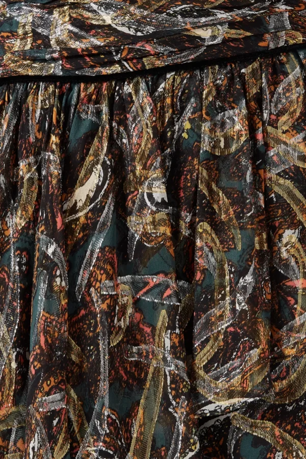 Suknja – PINKO – Asimetrična plisirana suknja sa metalik printom