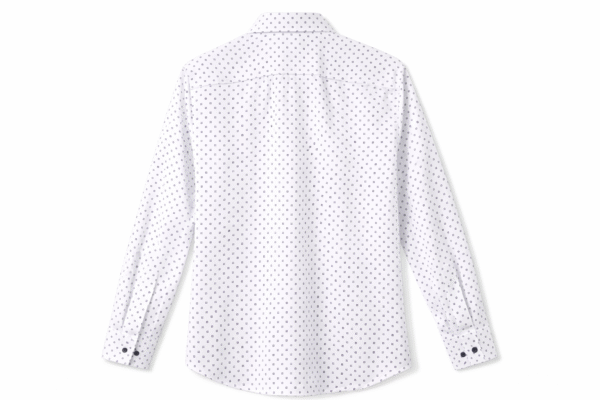 Košulja-Leonardo bela sa sitnim geometrijskim dezenom