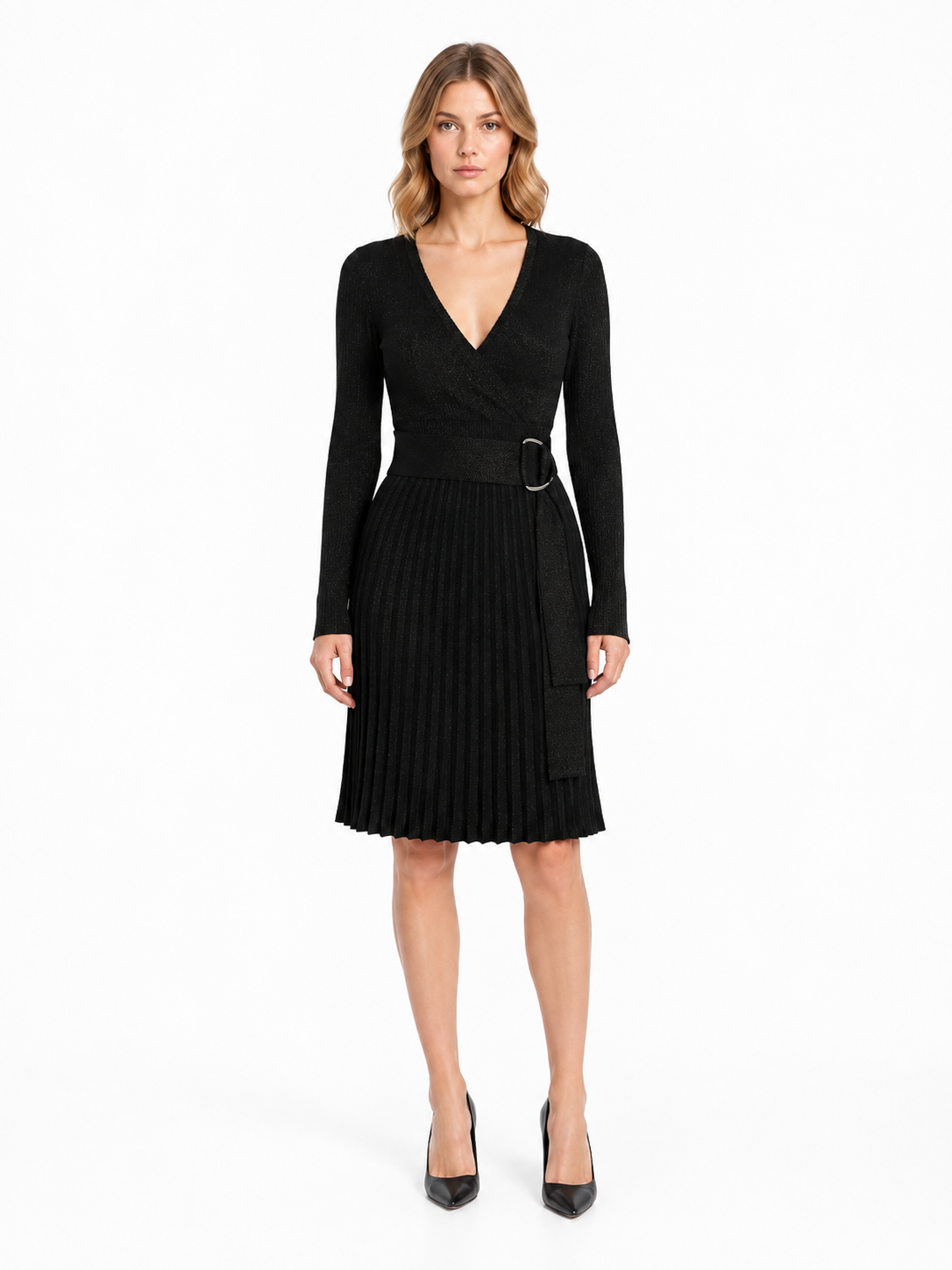 Haljina – Pinko Black Wrap & Pleated Midi