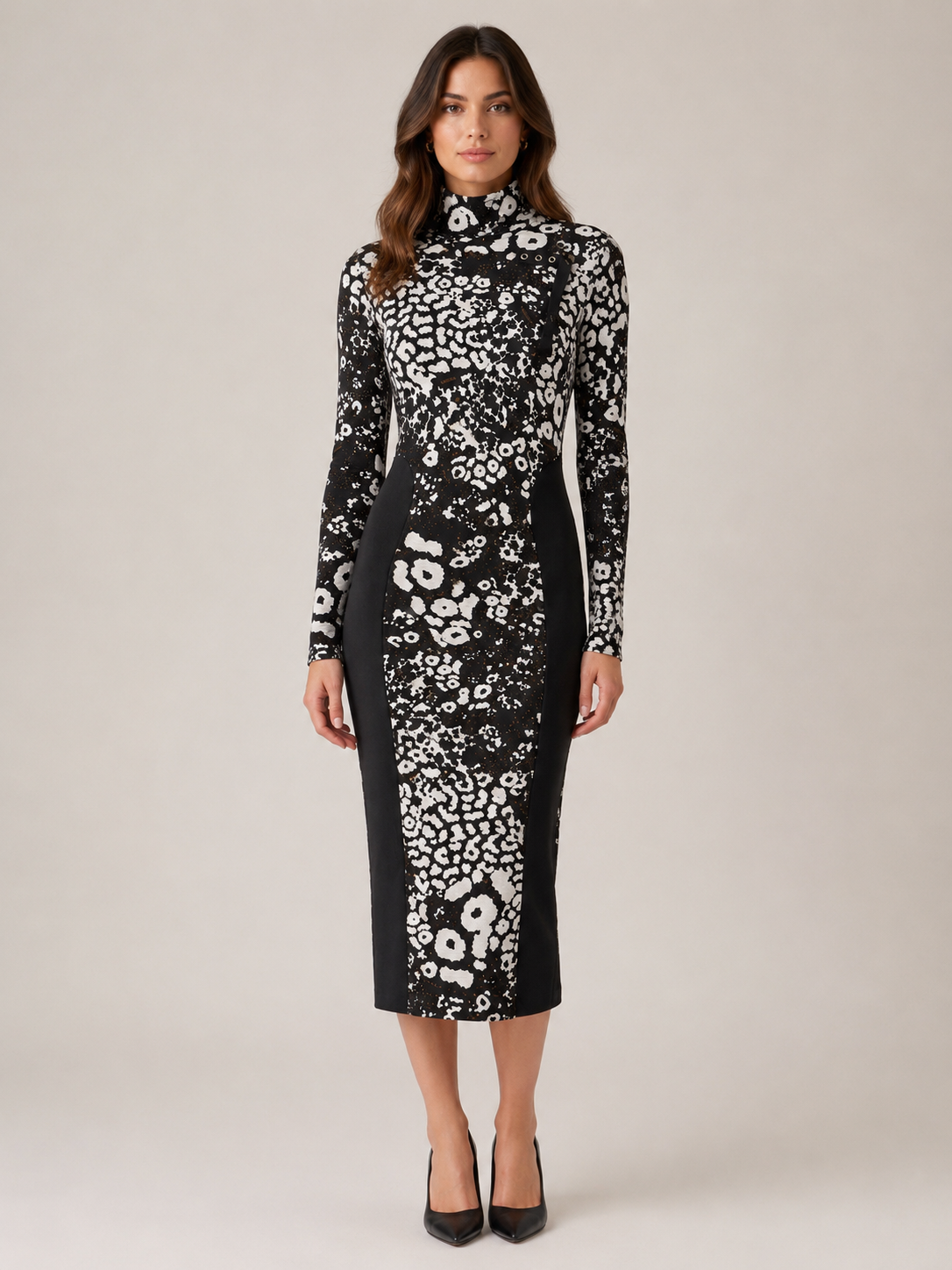 Haljina – Patrizia Pepe Black/White Pattern Midi Dress