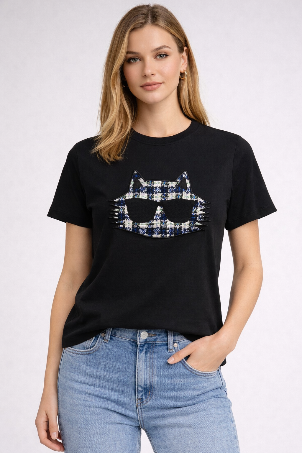 1180_karllagerfeld_5750_XS (1) Majica - Karl Lagerfeld - Crna Cat Patch