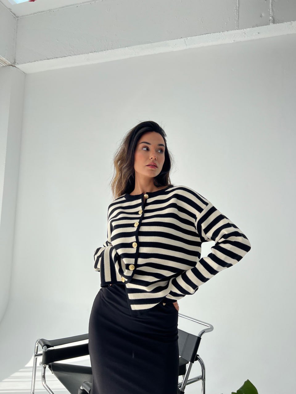 Džemper – Natural Love Stripes Cardigan