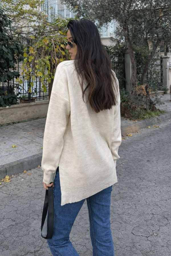 1557-natural love-2090-u5 Džemper – Natural Love V-izrez Svetlo Bež