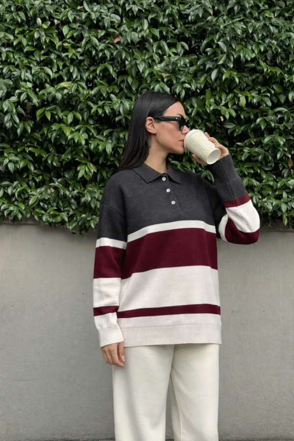 Džemper sa kragnom – Natural Love Tricolor Polo