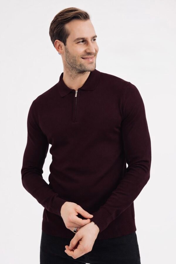 1575-2_vipstendo_2890_M,L,XL,XXL (1) Džemper - Vipstendo - Tamno bordo sa Rajsferšlusom