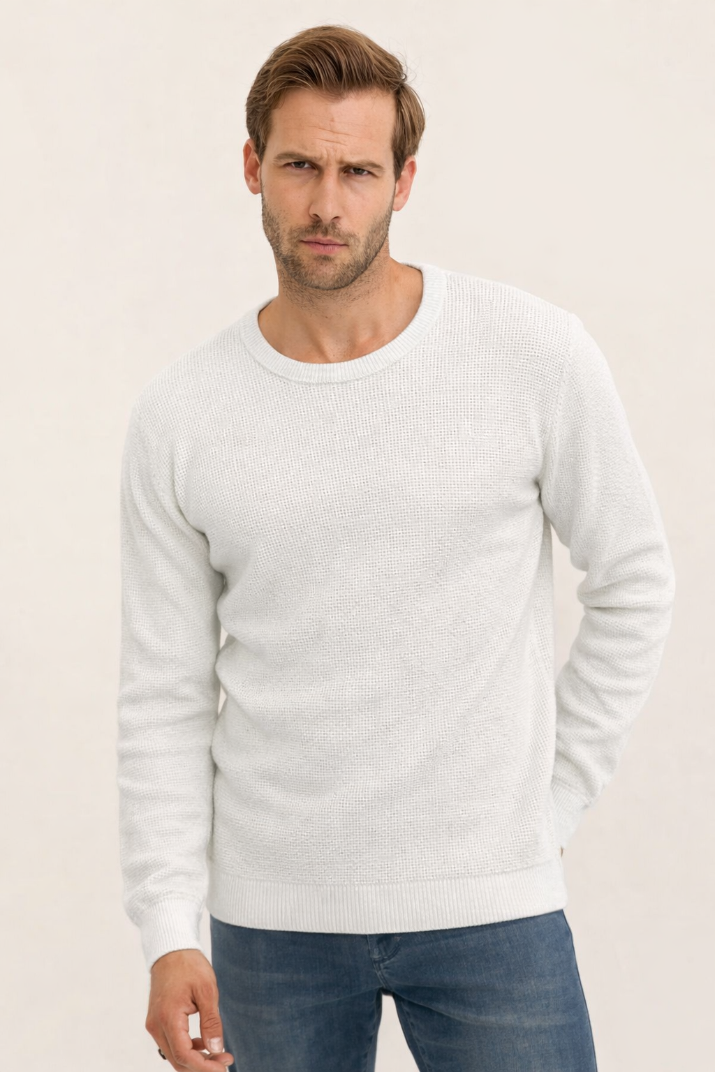 Džemper – Vipstendo – svetlo beli