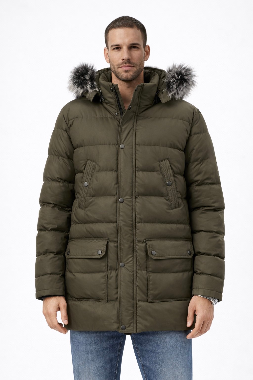 Jakna - Notta Real - Maslinasto Zelena Kapuljača Krzno