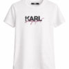1179_karllagerfeld_5090_M 100%organski pamuk Majica – Karl Lagerfeld – Bela sa roze-crnim logotipom