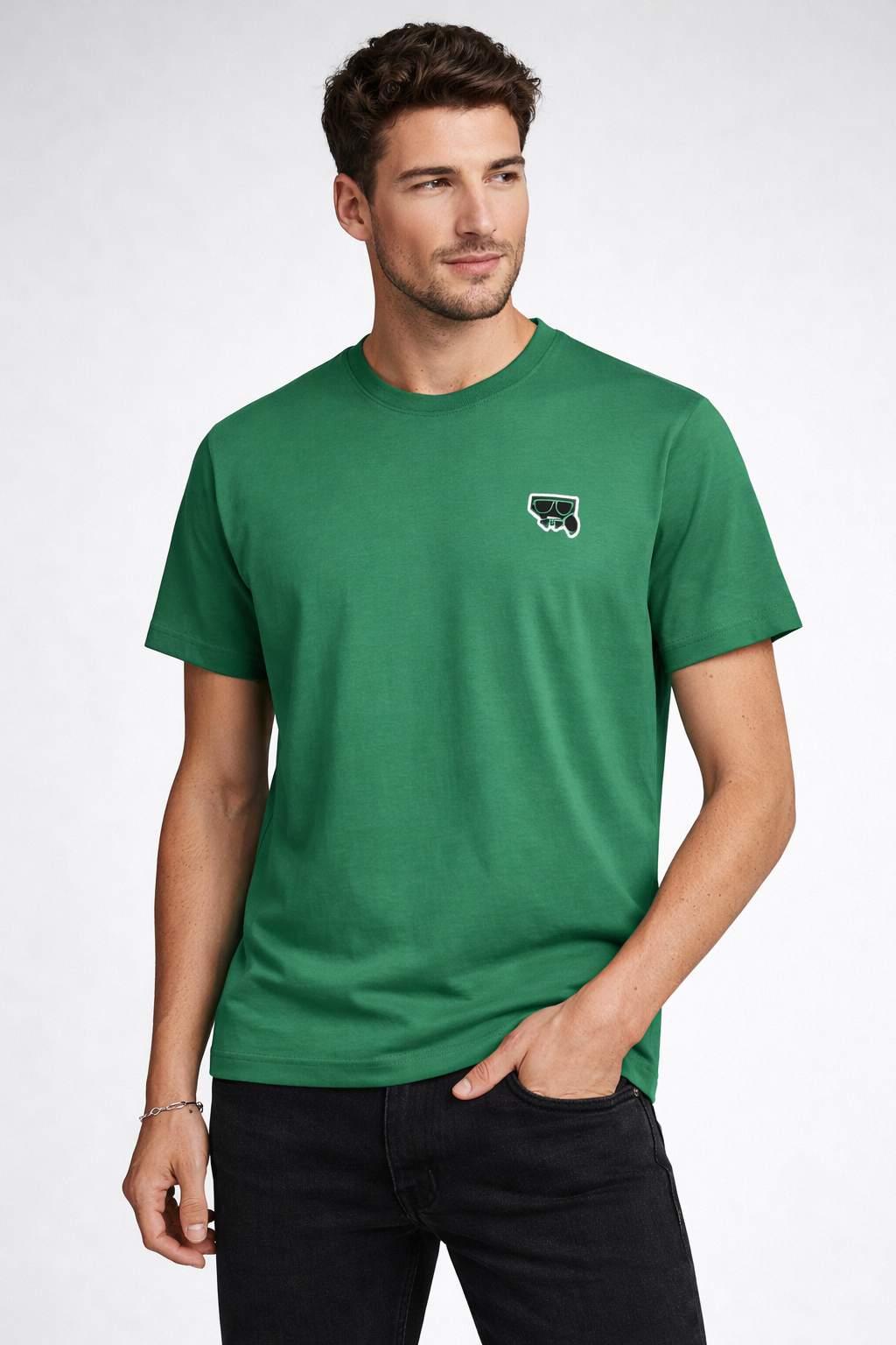 Majica – Karl Lagerfeld – Zelena sa minimalističkim ikon printom