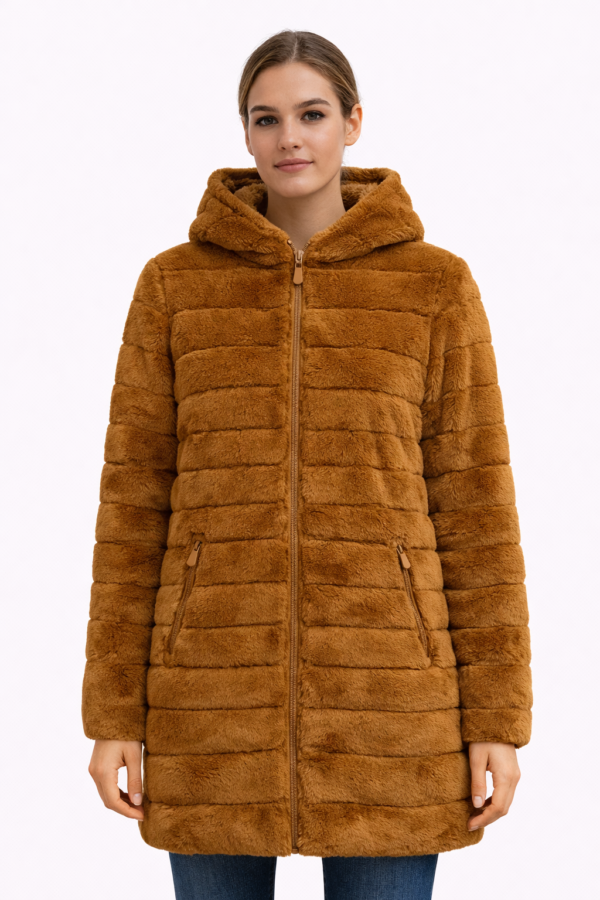 540_toyg_4450_Mx2_100%poliester (6) Jakna – TOYG – Karamel braon dvolična sa kapuljačom