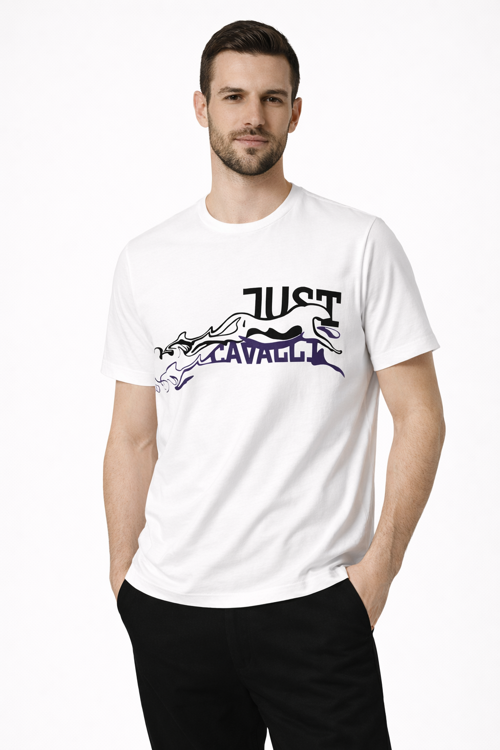 5_justcavalli_4900_Mx3,Lx4_100%pamuk (3) Majica – Just Cavalli – Bela logo print