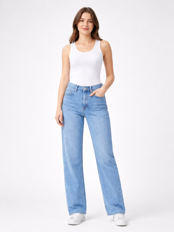 Farmerice – MARLIX – Mom fit svetlo plava