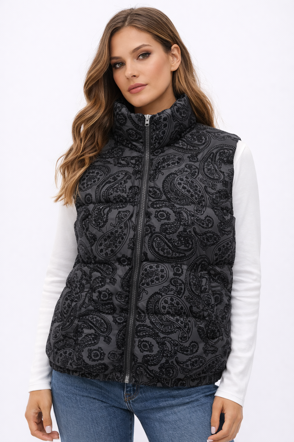 Prsluk – Crni paisley dezen