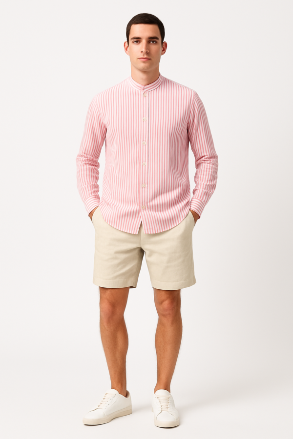 1464_front_model_pur Košulja – MM studio – roze prugasta