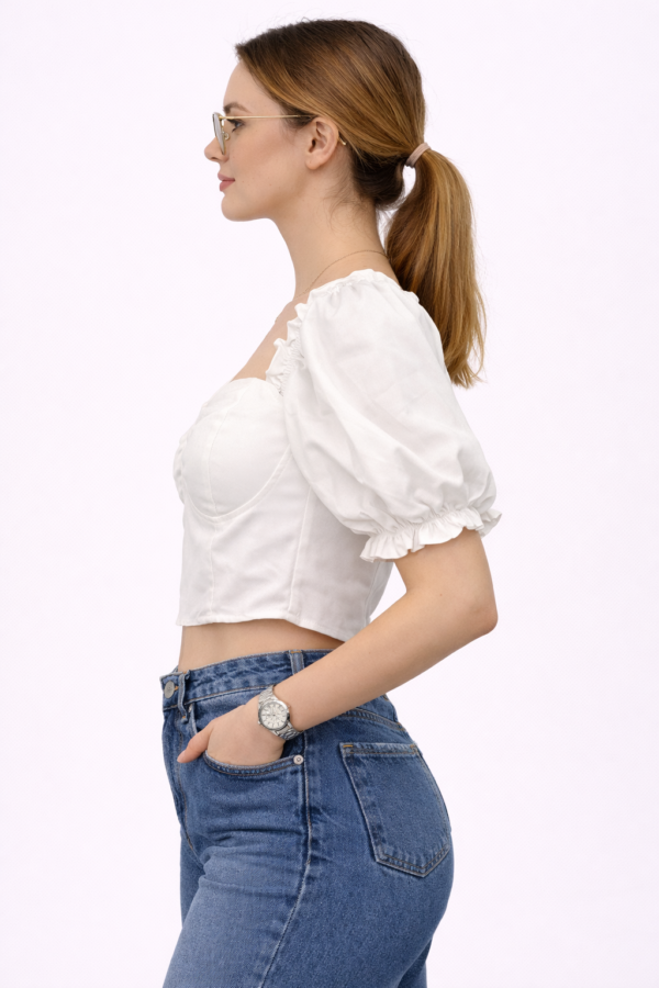 Ženski crop top – beli