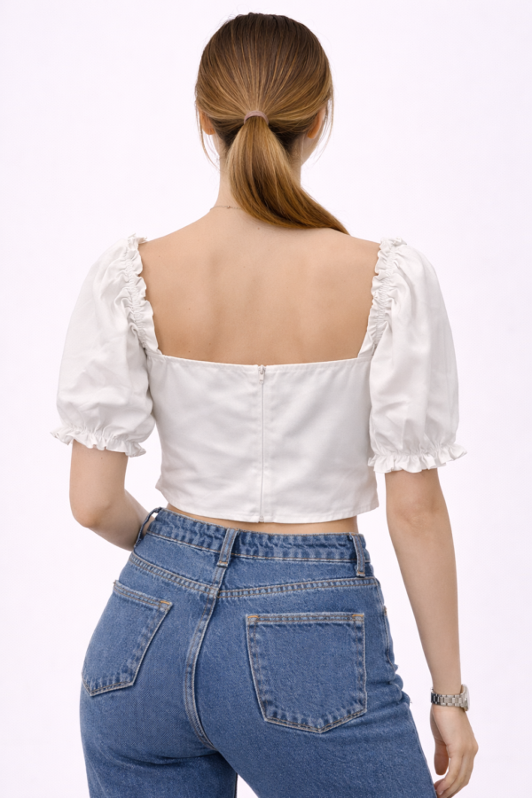 Ženski crop top – beli