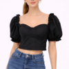 Ženski crop top – crni