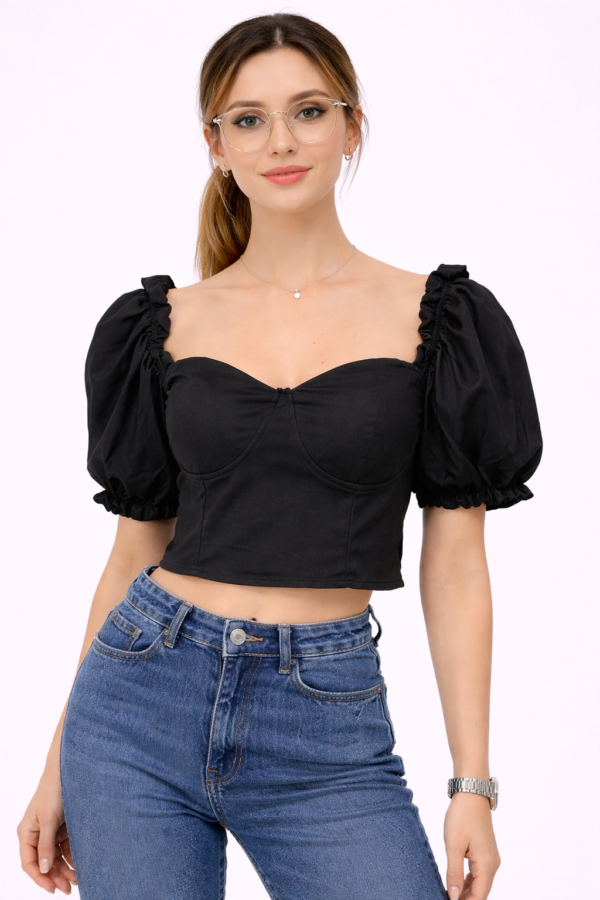 Ženski crop top – crni