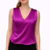 Ženska satenska bluza – ciklama