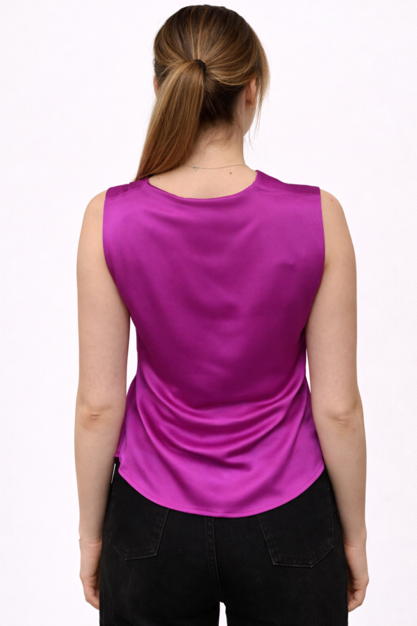 Ženska satenska bluza – ciklama