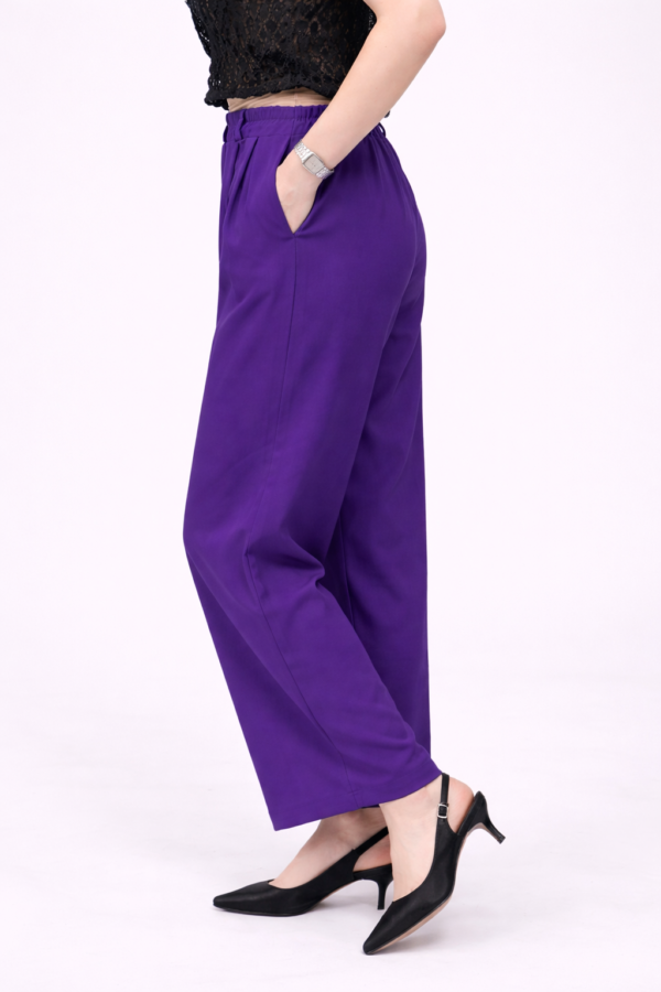 Ženske elegantne pantalone – ljubičaste