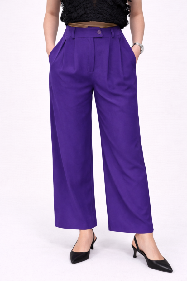 Ženske elegantne pantalone – ljubičaste