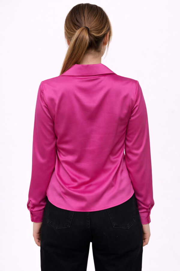 1617-2_1490_95%poliester 5%elastin_uni x 10 Ženska satenska košulja – ciklama roze