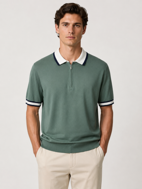 1636_vipstendo_2790_75%pamuk 25%poliamid_m l xl xxl (1) Muška pletena polo majica – VIP Stendo – maslinasto zelena