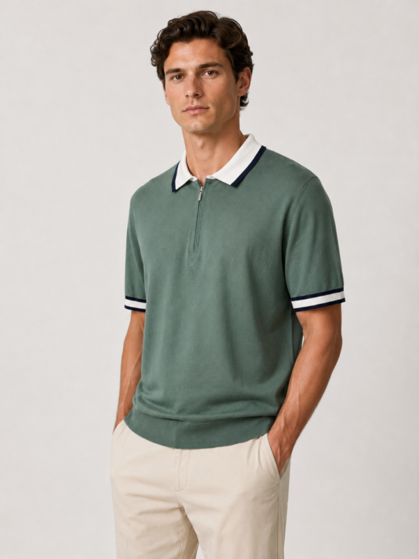 1636_vipstendo_2790_75%pamuk 25%poliamid_m l xl xxl (2) Muška pletena polo majica – VIP Stendo – maslinasto zelena